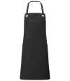 PR121 Premier Barley Contrast Stitch Bib Apron Black / Charcoal colour image
